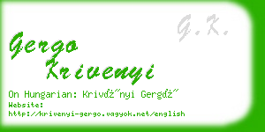 gergo krivenyi business card